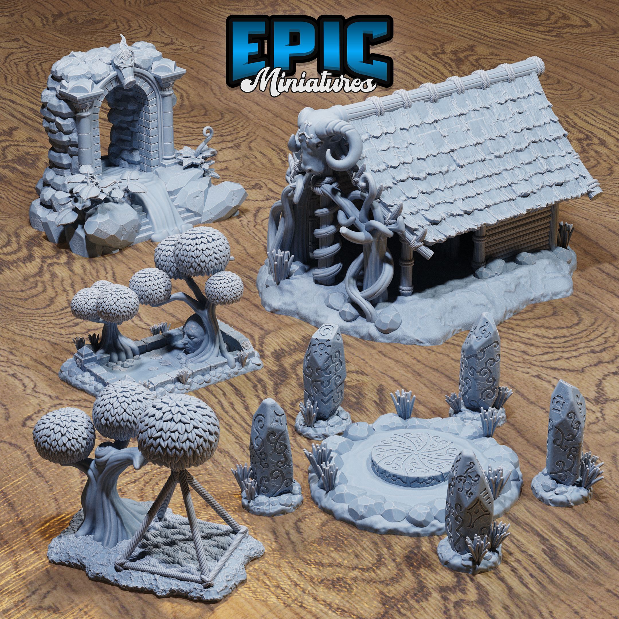Magical Forest Buildings / Wood Building / Natural Hut / Tree Fort / Fable Build Construct / Woodland Defender House / Tribal Housing / Utopia Architecture / Nature Guard Creation